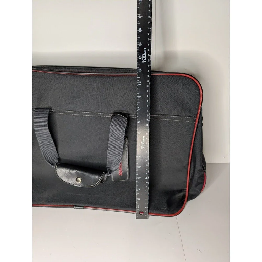 Vtg Samsonite Oyster Garment Bag 1987 Black Red Trim Fold-Out Travel Luggage USA